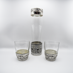 Load image into Gallery viewer, Vintage Copper-Embossed Glass Bottle with Two Glasses Set
