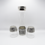 Load image into Gallery viewer, Vintage Copper-Embossed Glass Bottle with Two Glasses Set
