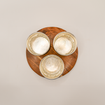 Load image into Gallery viewer, Elegant Trio Silver Cup Set with Wood Tray
