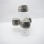 Load image into Gallery viewer, Graceful Sips Silver Design Glass (Set of 4 Glass)
