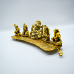 Load image into Gallery viewer, Aluminum Ganesha on Banana Leaf Decorative Set
