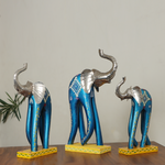 Load image into Gallery viewer, Antique Showpiece Turkish Color Wooden Walking Elephant Set OF 3 Table Decor
