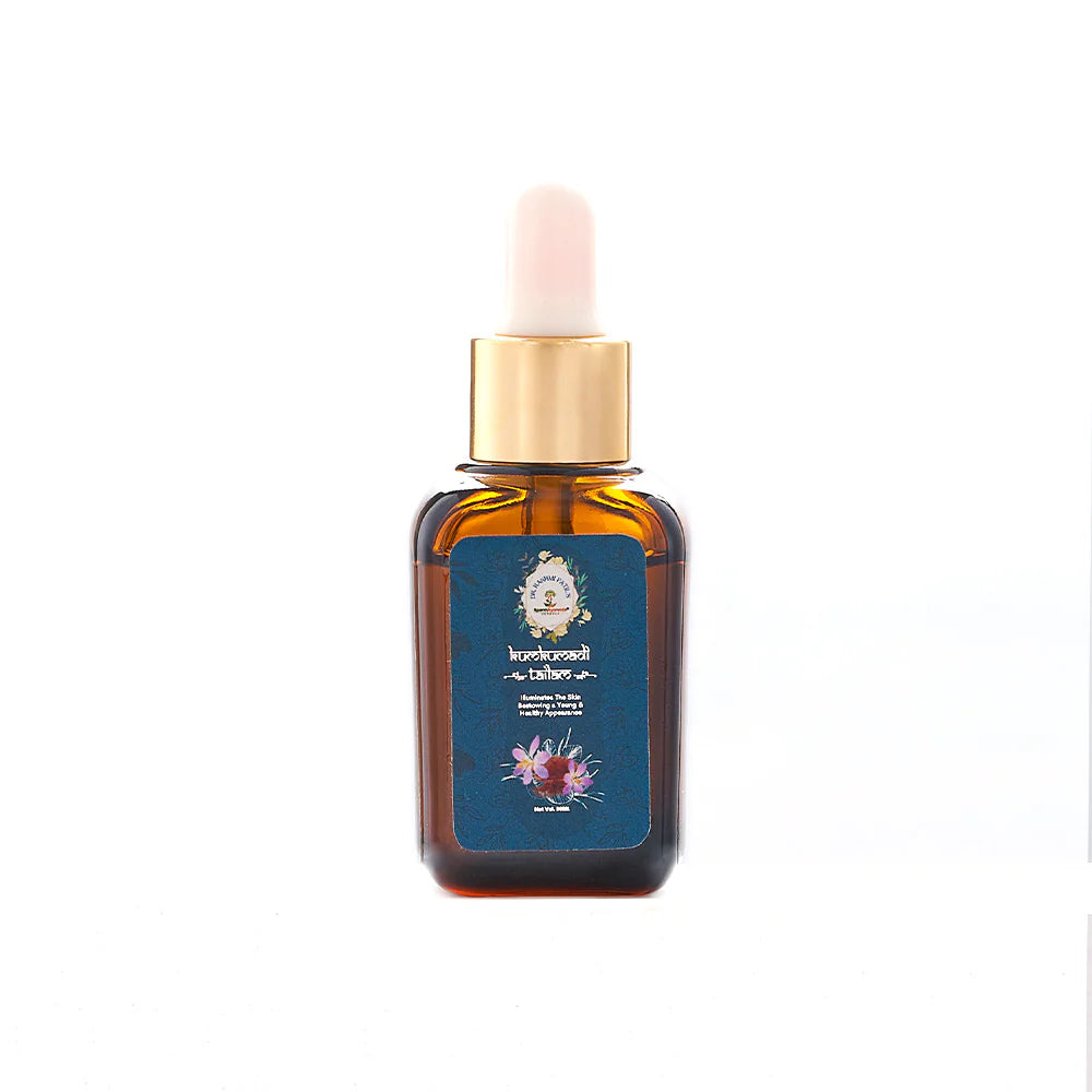 Sparsh Ayurveda Herbals Kumkumadi Tailam - Ayurvedic Skin Serum with Sandalwood Oil, Manjishtha, Plaksha for Moisturizing, Acne-Free, Flawless Skin – Available on Tanutra.com