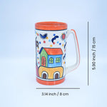 Load image into Gallery viewer, Dreamy Cottage Mug - Hand-painted Ceramic Mug with Whimsical House Design by Tanutra | Vibrant Ceramic Arts Drinkware for Coffee, Tea, and Hot Chocolate | Artistic, Colorful Mug Perfect for Home Décor or Gifts
