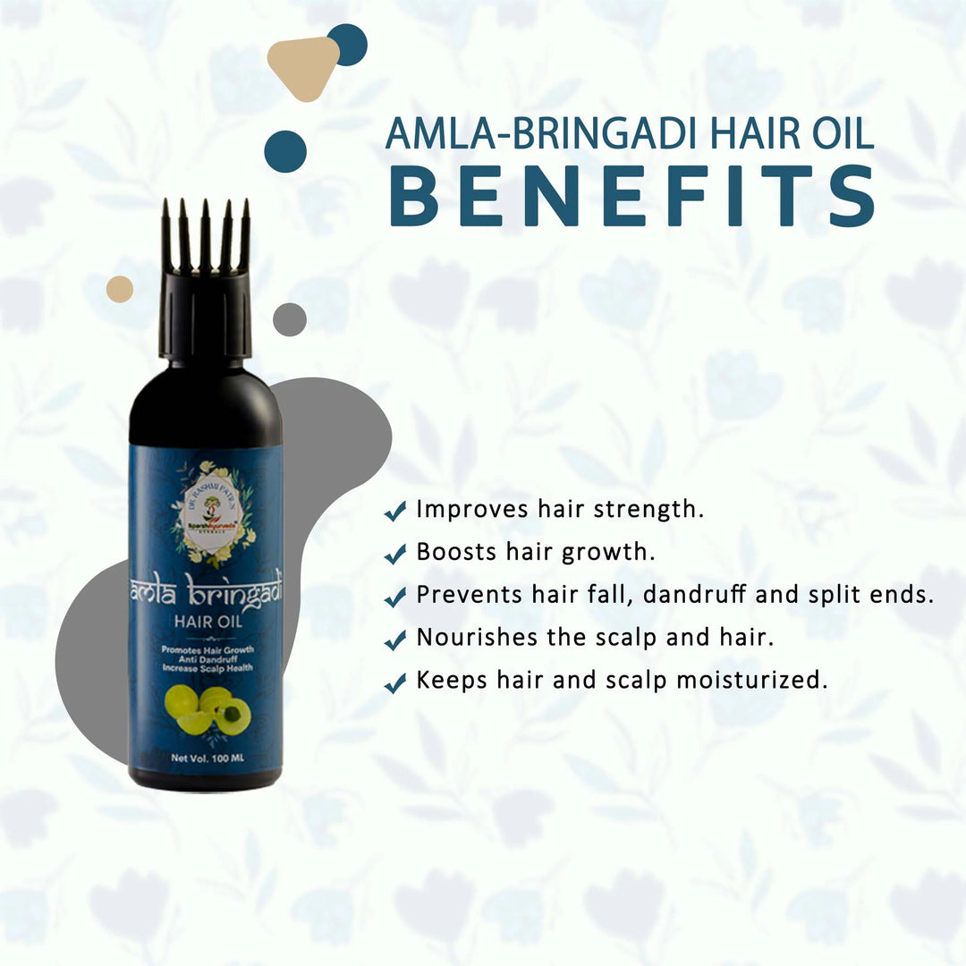 Natural Amla Bringadi Hair Oil by Sparsh Ayurveda Herbals – Nourishing blend of Amla and Bhringraj for hair growth, strength, and scalp health.