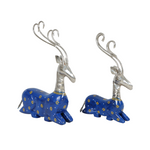 Load image into Gallery viewer, Blue Sitting Deer Set Showpiece
