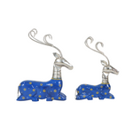 Load image into Gallery viewer, Blue Sitting Deer Set Showpiece
