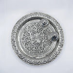 Load image into Gallery viewer, Traditional Silver Ceremonial Pooja Thali Set | Handcrafted Indian Puja Plate for Rituals | Authentic Silver Handicraft Thali for Worship | Religious Gift Idea | Hindu Prayer Essentials Elegant Ceremonial Pooja Thali Set by Tanutra – handcrafted Indian handicraft for home decor and daily worship, featuring a polished thali with two silver boxes. Perfect for rituals, festive celebrations, or as a thoughtful gift for weddings and housewarmings. Traditional Indian metal craft in kitchenware and lifestyle decor
