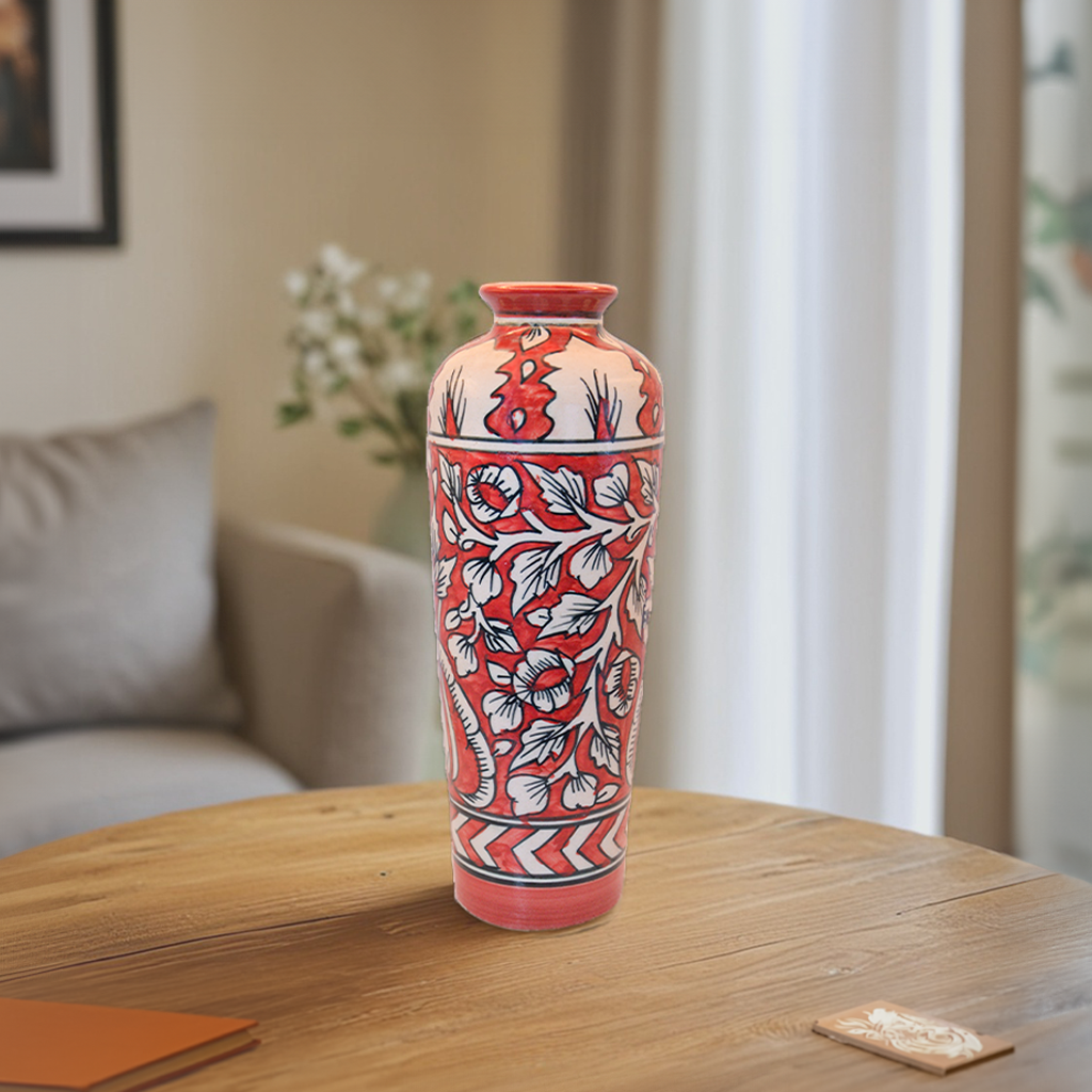 Crimson Bloom Vase