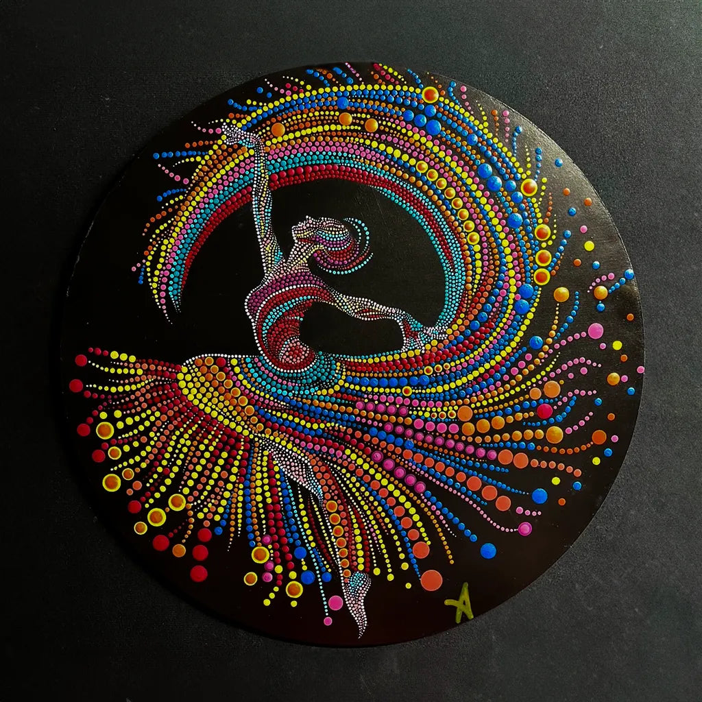 Dancing Girl Dot Mandala Wall Art