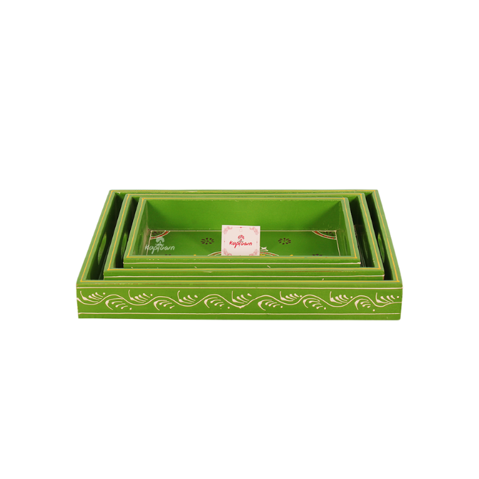 Decorative Serving Green Straight Trays For Home Decor