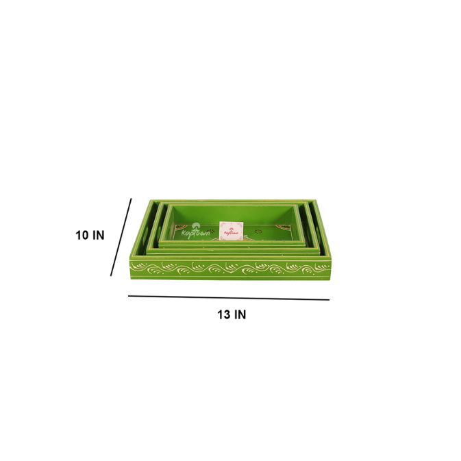 Decorative Serving Green Straight Trays For Home Decor
