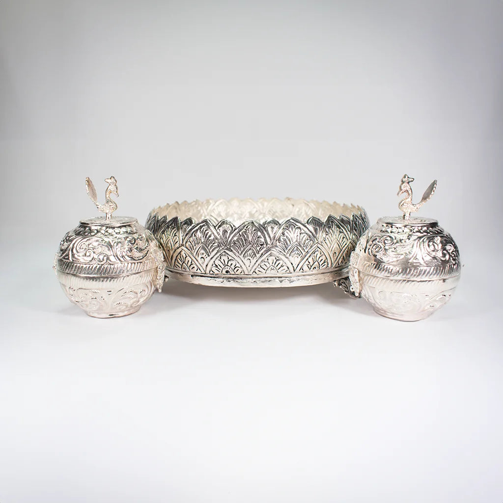 Decorative Silver Bowl Set