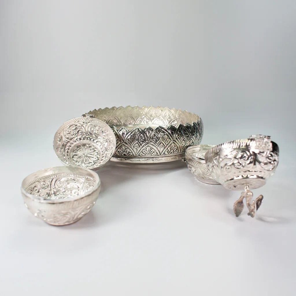 Decorative Silver Bowl Set