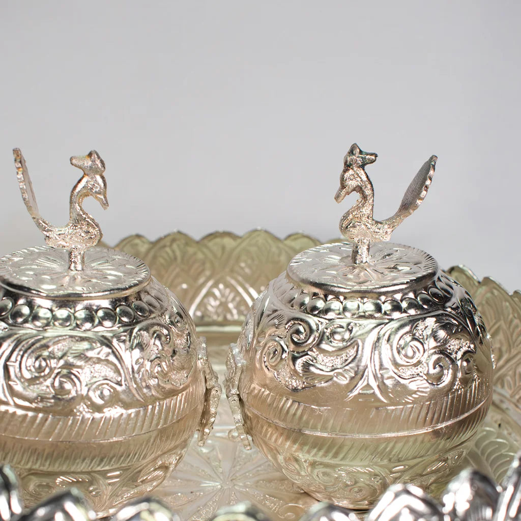 Decorative Silver Bowl Set