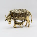 Load image into Gallery viewer, Divine Presence Golden Cow Statue - Sacred Indian Handicraft Spiritual Home Decor and Hindu God Figurine
