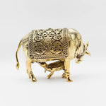 Load image into Gallery viewer, Divine Presence Golden Cow Statue - Sacred Indian Handicraft Spiritual Home Decor and Hindu God Figurine
