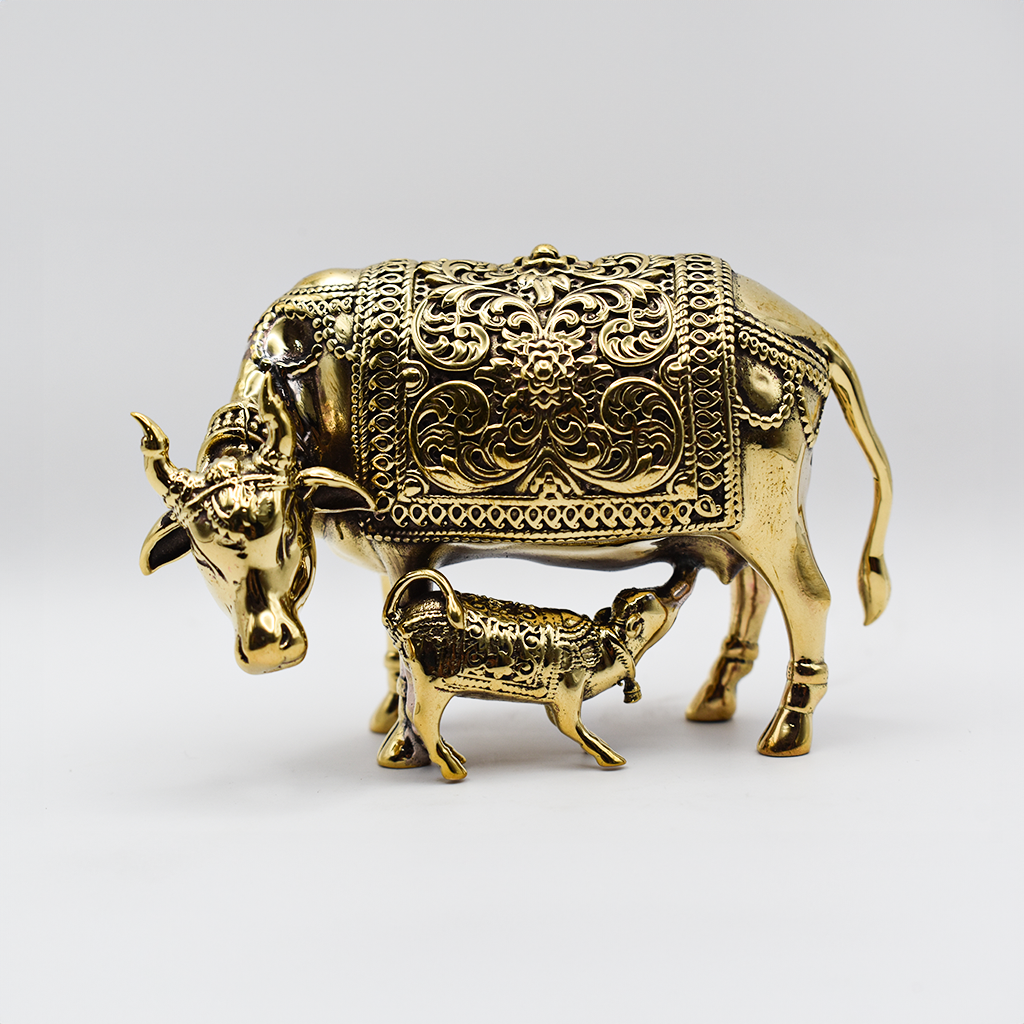 Divine Presence Golden Cow Statue