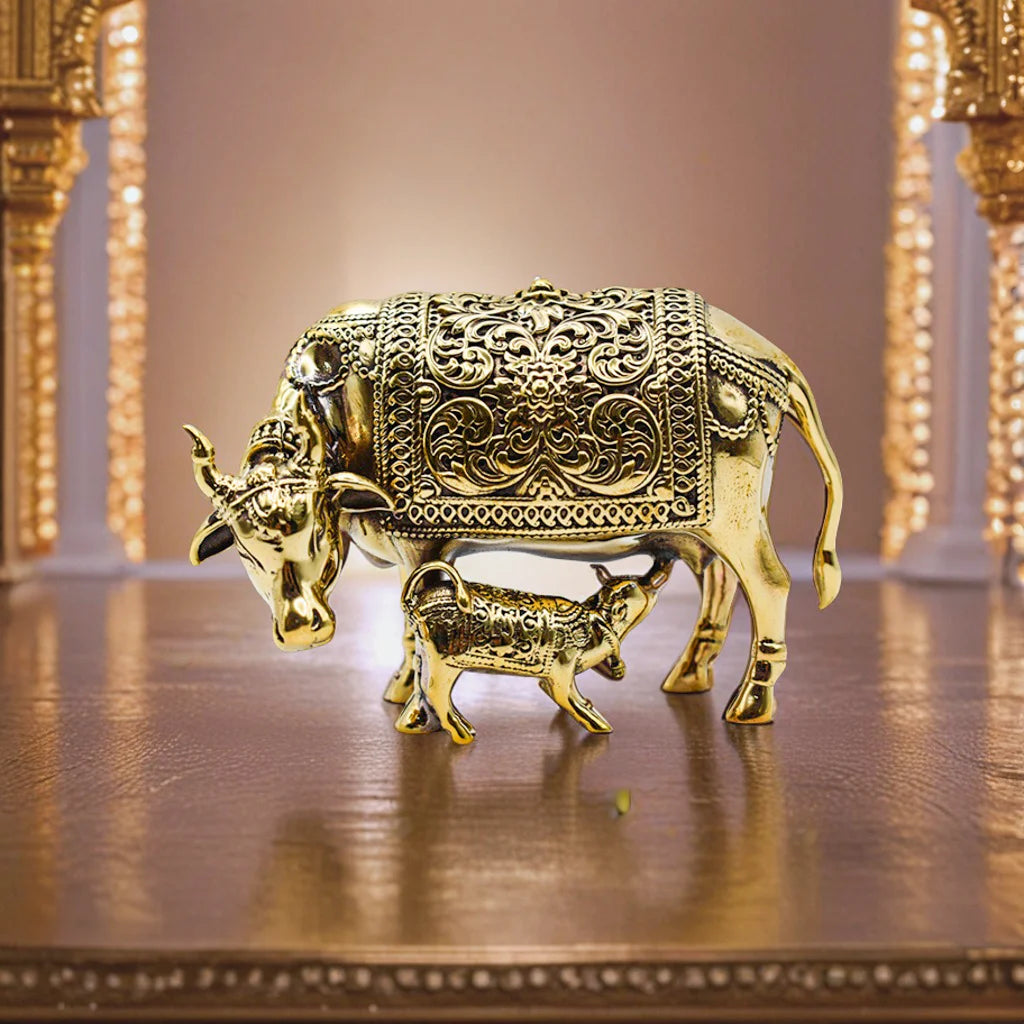 Divine Presence Golden Cow Statue