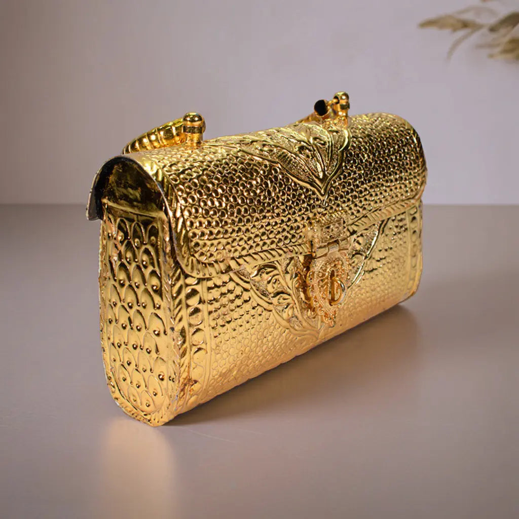 Embossed Golden Clutch