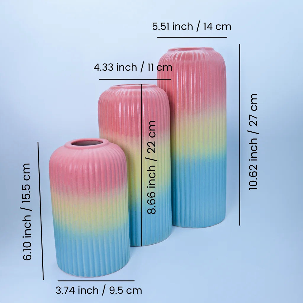 Rainbow Ripple Vase Set