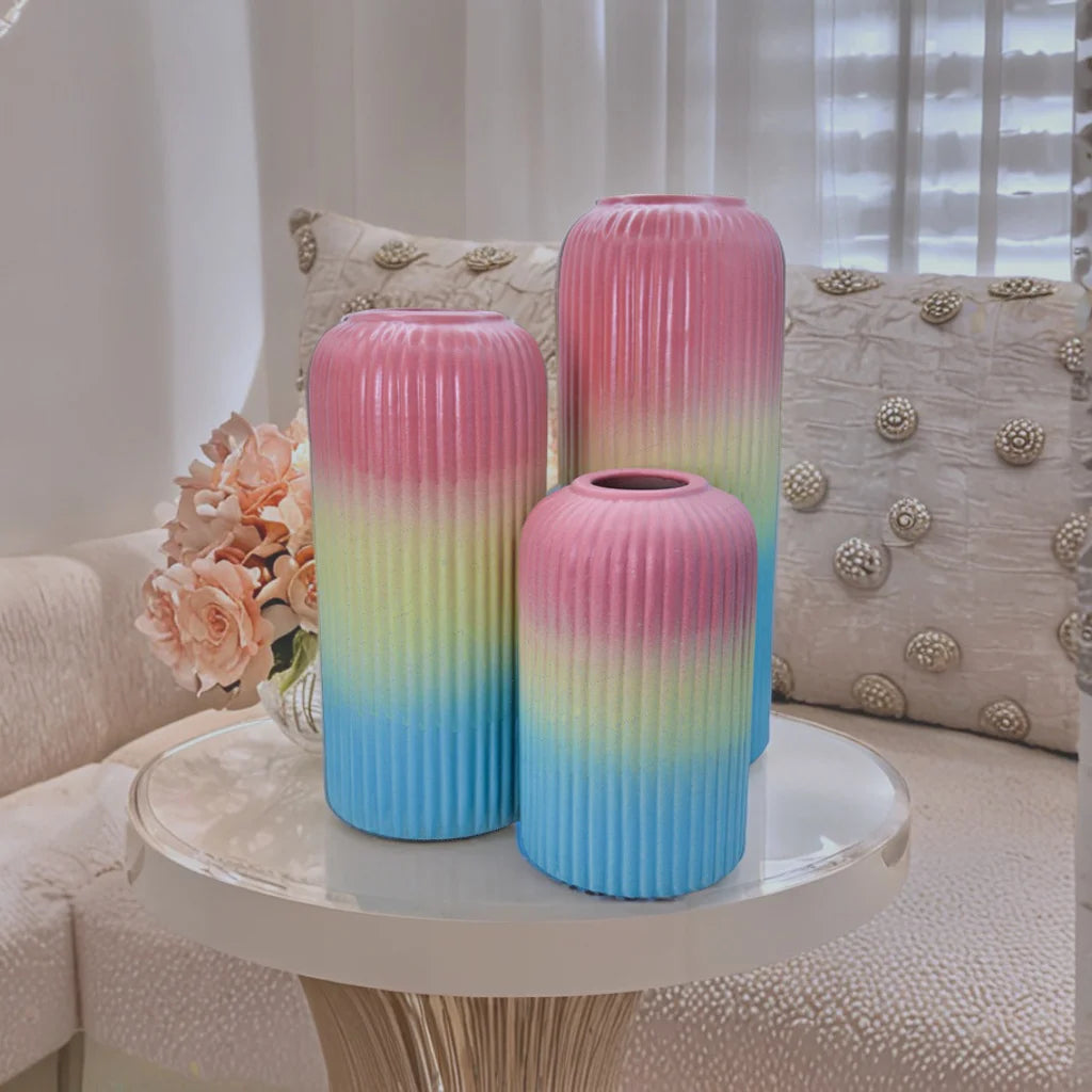 Rainbow Ripple Vase Set