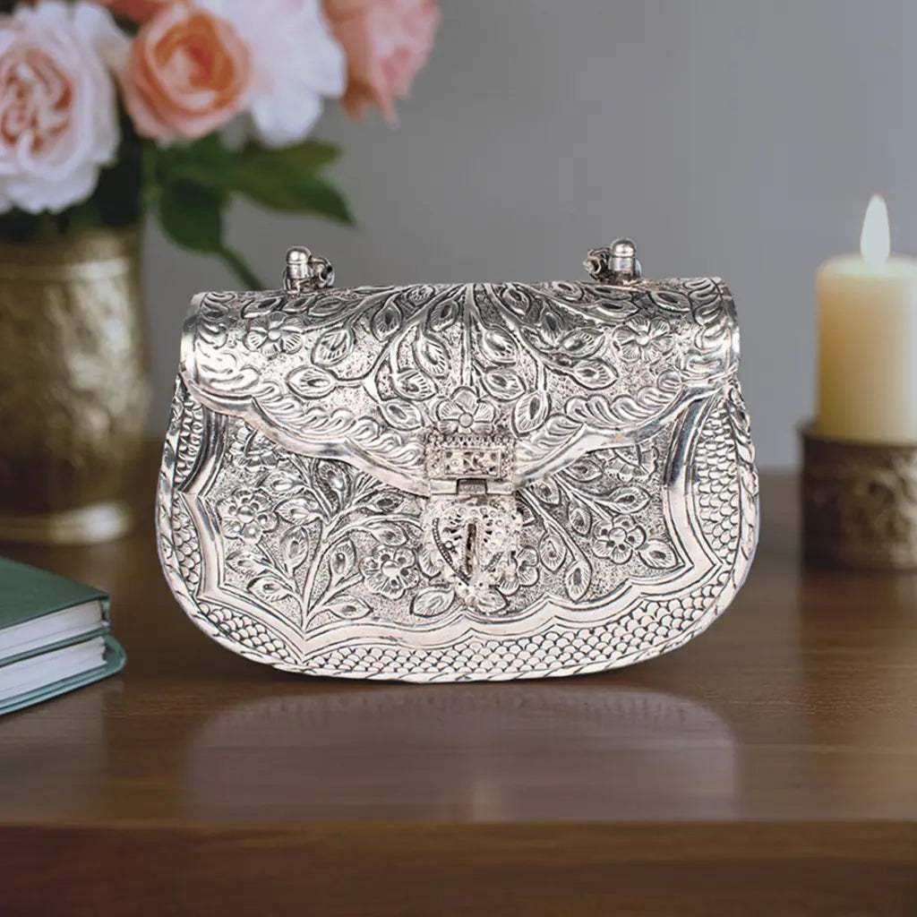 Floral Embossed Clutch