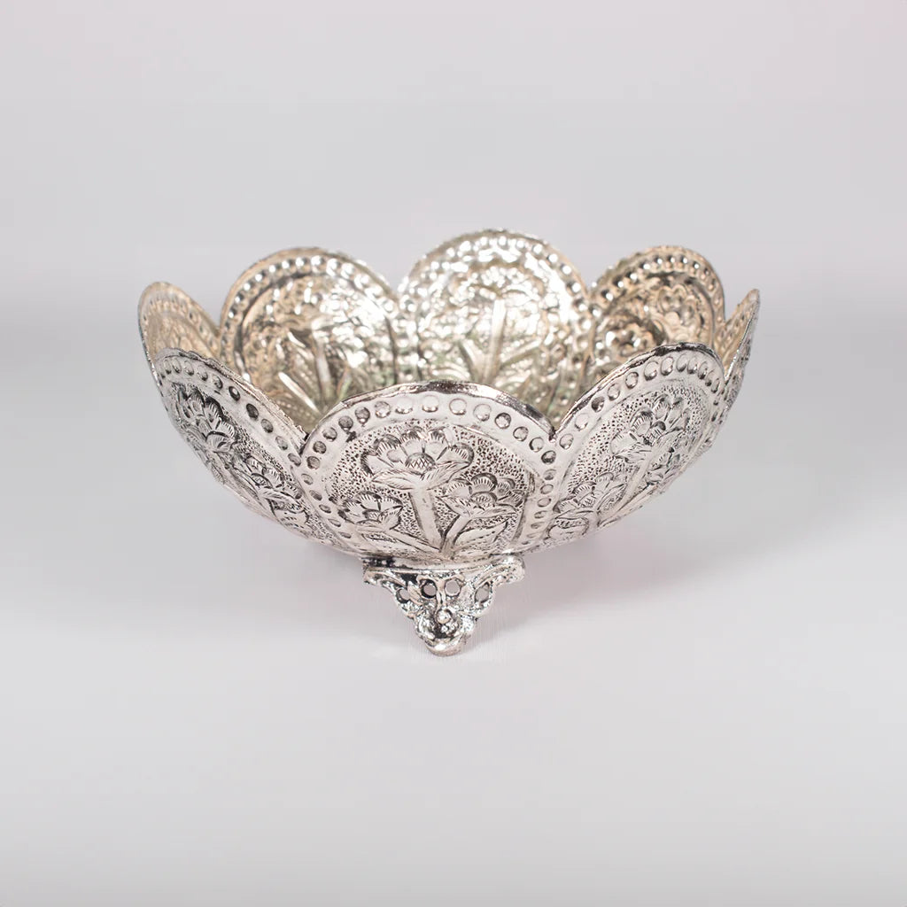 Floral Silver Bowl