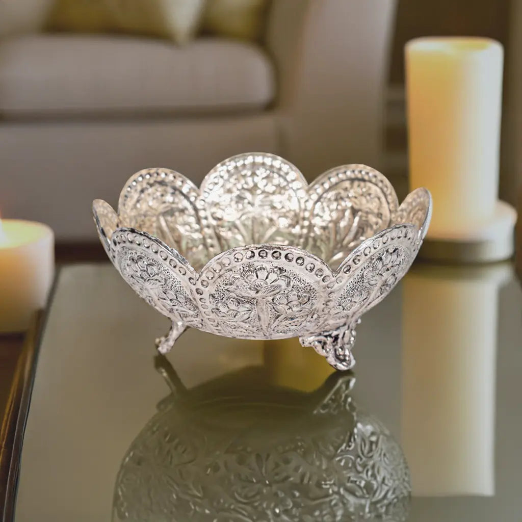 Floral Silver Bowl