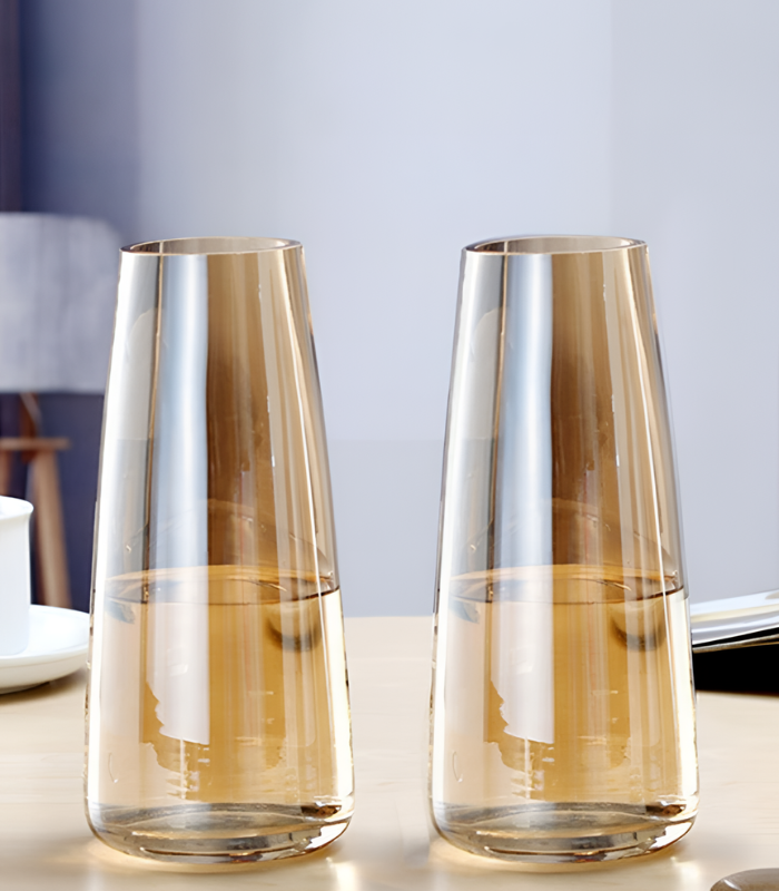 gold cylinder glass vases
