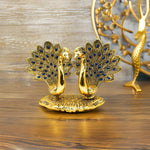 Load image into Gallery viewer, Golden Aluminum Double Peacock Statue
