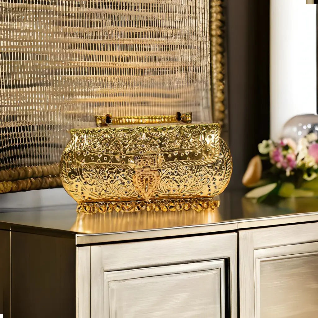 Golden Handcrafted Clutch