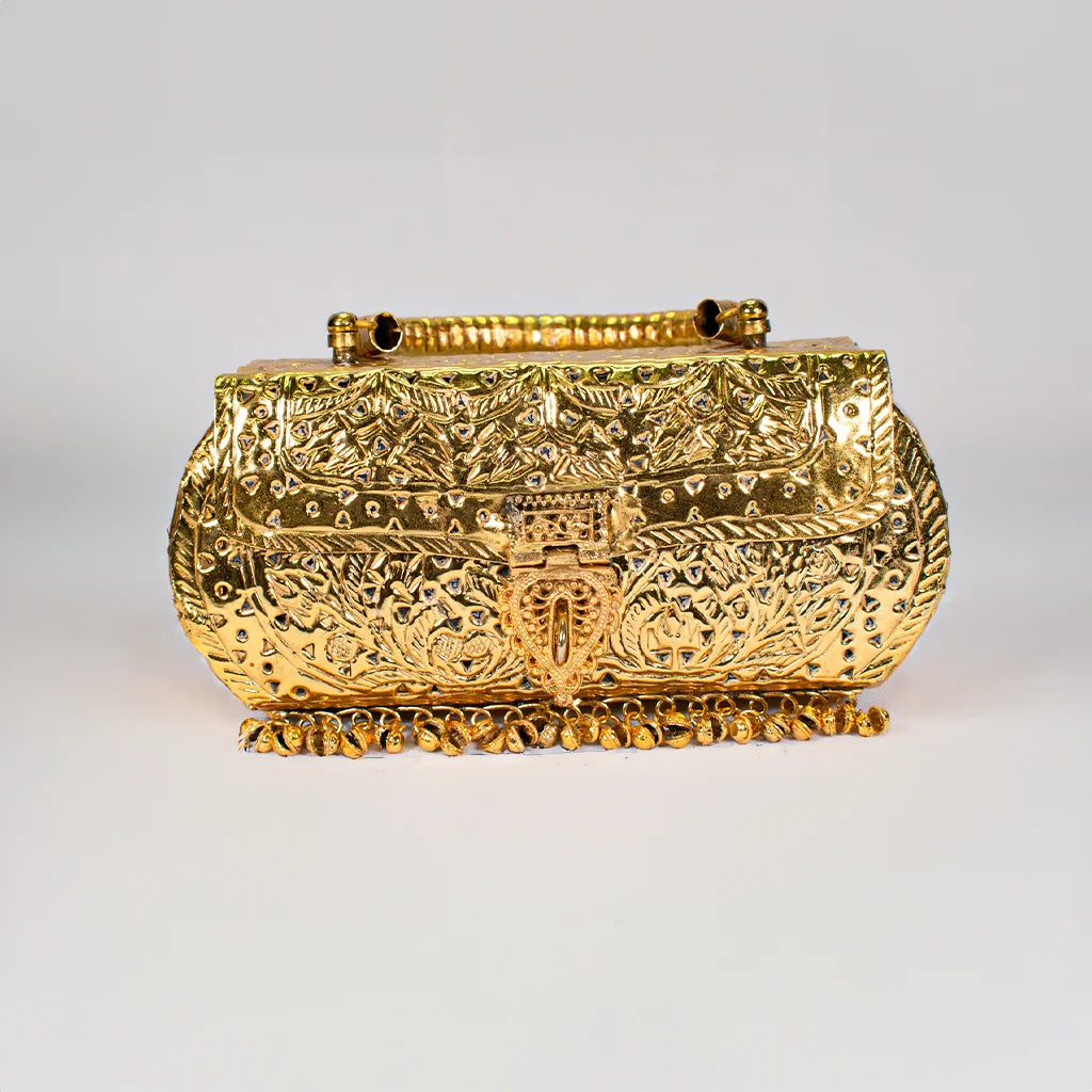 Golden Handcrafted Clutch