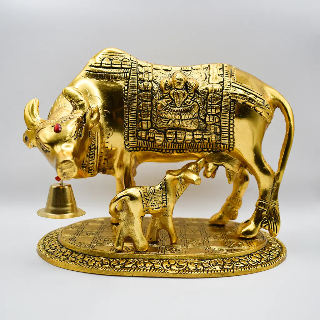 Golden Kamdhenu Statue