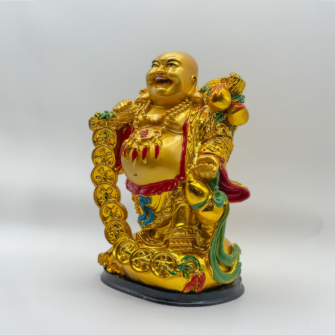 Golden Laughing Buddha Statue by Tanutra - Symbol of Happiness, Prosperity & Tranquility | Indian Handicraft Décor 