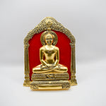 Load image into Gallery viewer, Golden Mahavir Statue - Elegant Aluminum Handicraft for Home Decor by Tanutra Handicrafts - Modern Indian Art Sculpture
