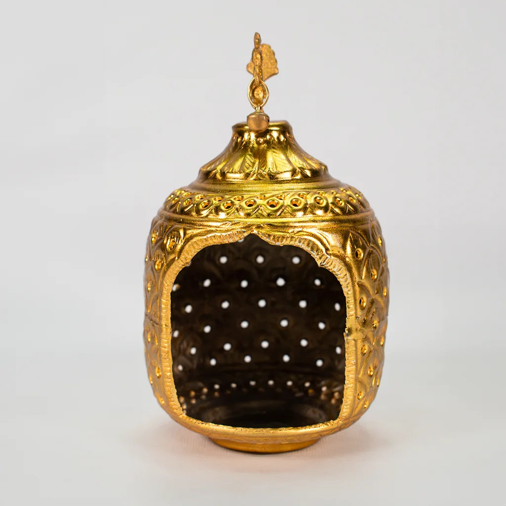 Indian  Handicraft Product Golden Majestic Lamp Holder