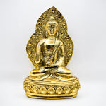 Load image into Gallery viewer, Golden Serenity Buddha Statue Metal Craft by Tanutra Handicrafts - Exquisite Aluminum Handicraft for Modern Home Decor
