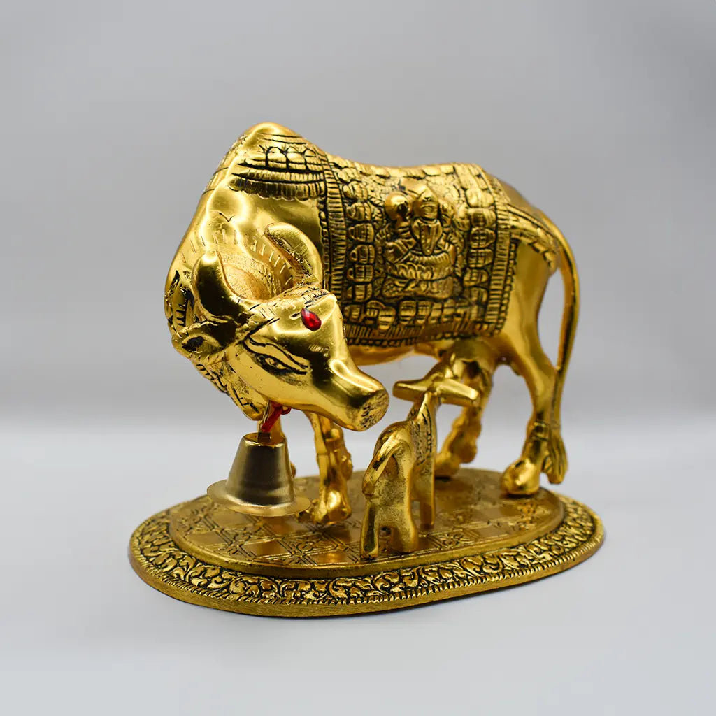 Golden Kamdhenu Statue