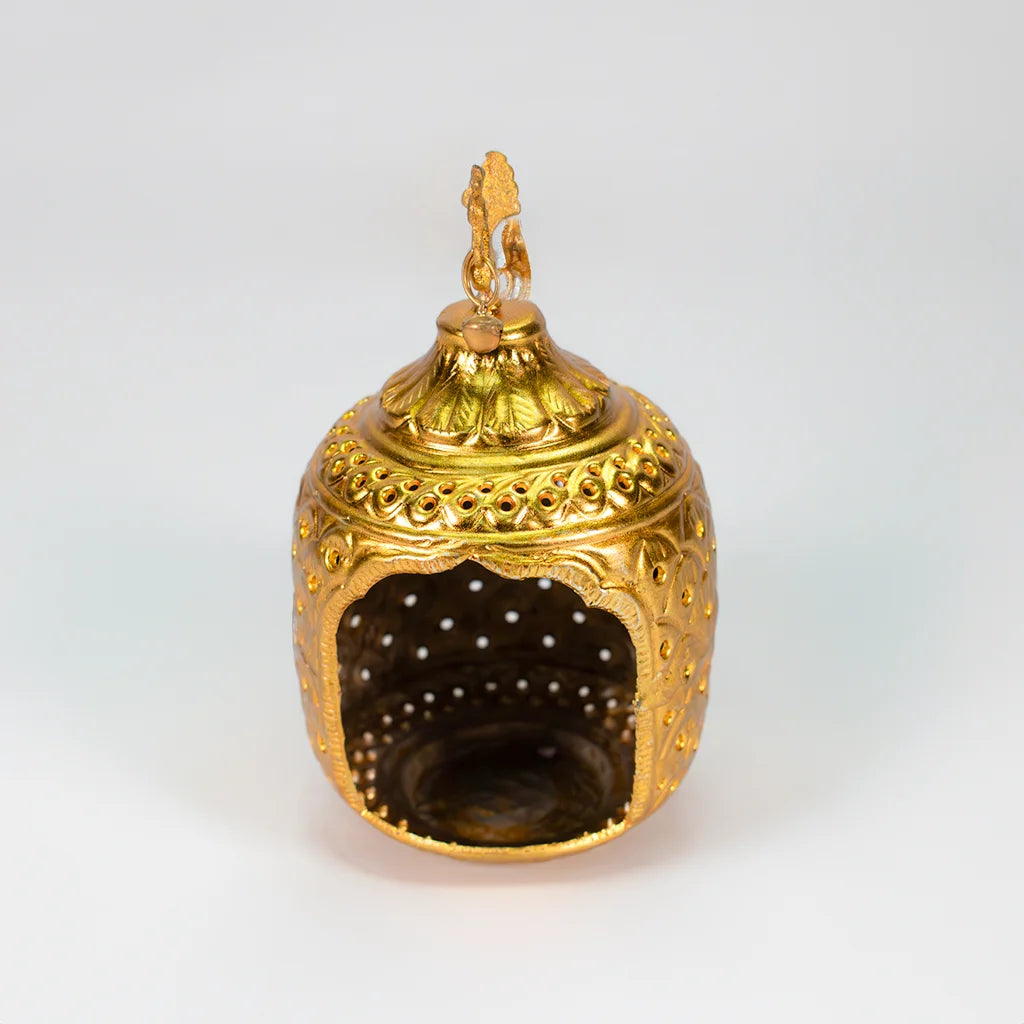 Indian  Handicraft Product Golden Majestic Lamp Holder