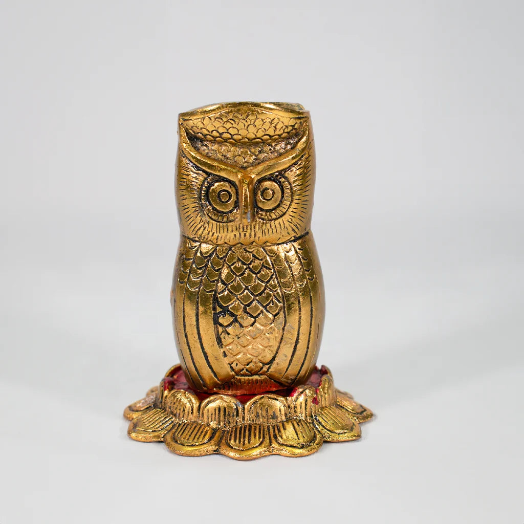 Indian  Handicraft Product Golden Owl Showpiece