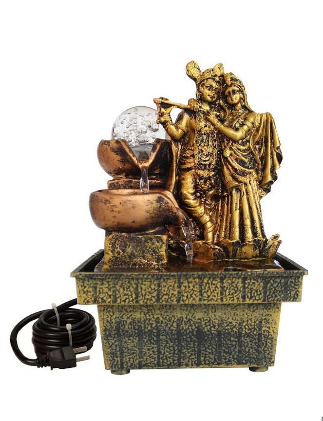Gold plated Decorative Radha Krishna idol Fountain