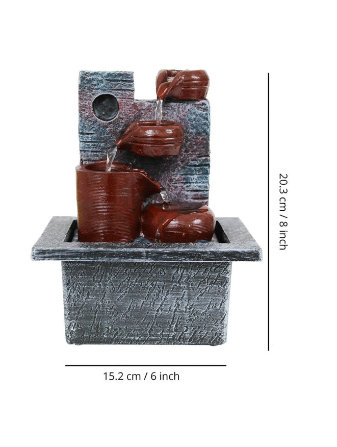 Gray and Brown Textured Table Top Water Fountain