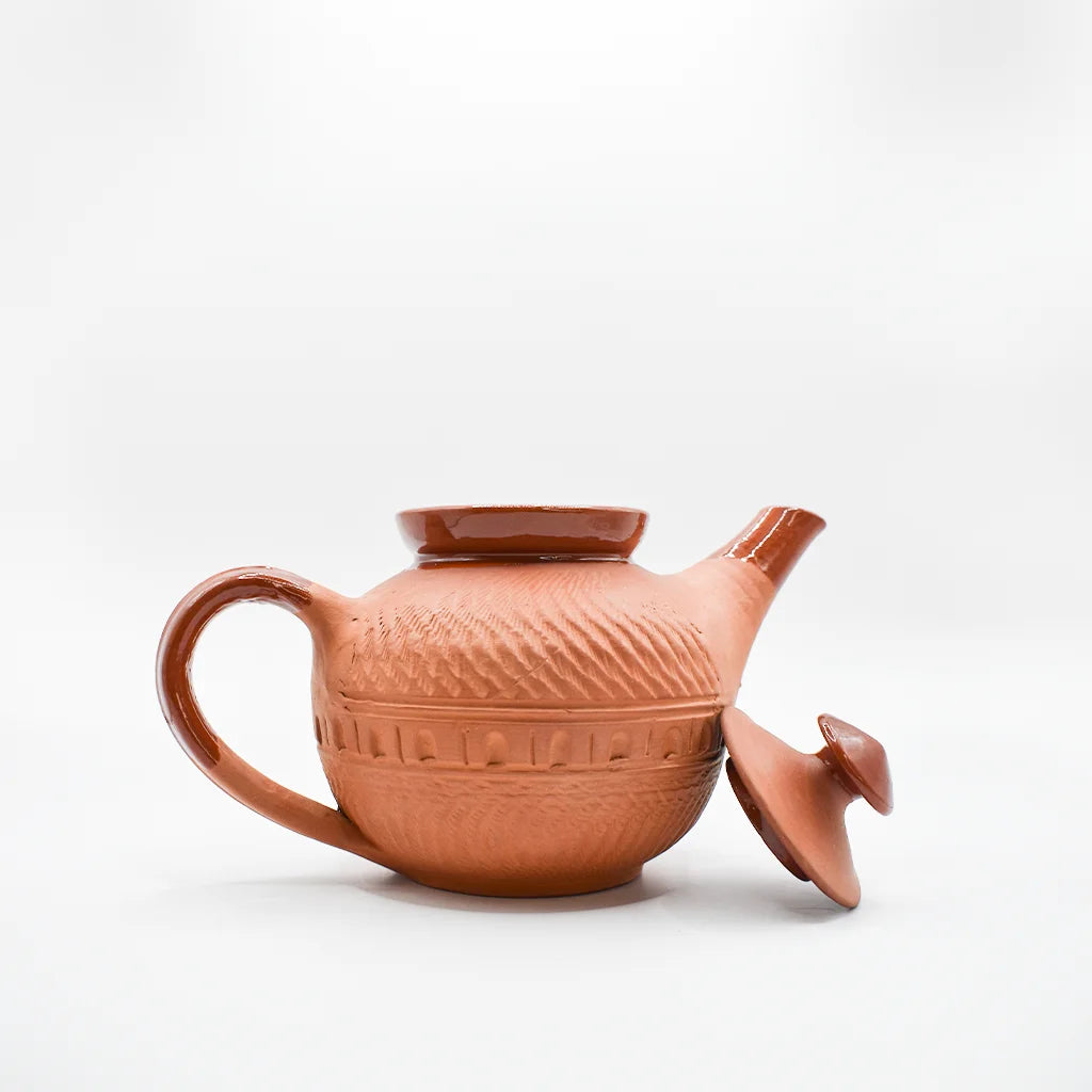 Handcrafted Earthy Harmony Clay Tea Set - Artisan Pottery Teaware, Traditional Indian Handicraft, Eco-friendly and Sustainable