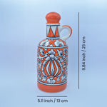 Load image into Gallery viewer, Hand-painted Bloom Ceramic Oil Bottle with intricate floral motifs, perfect for storing olive oil, vinegar, salad dressings, and infused oils – Tanutra handcrafted kitchenware.
