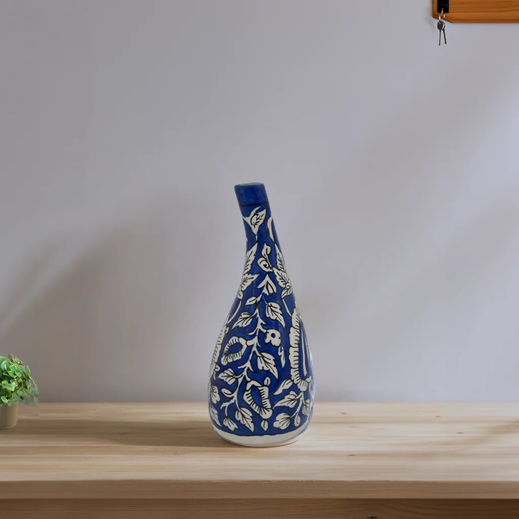 Indigo Leaf Vase