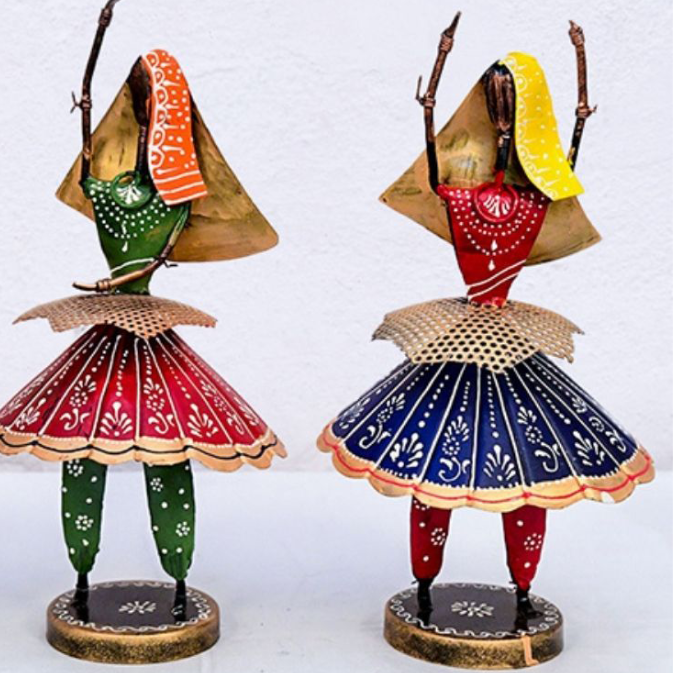 Iron Kalbeliya Dancing Doll Set, Enhance the beauty of your Home & Office Table