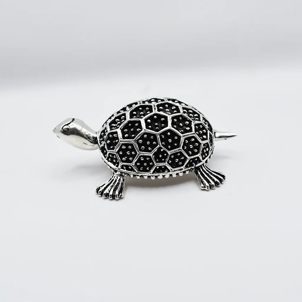 "Lucky Charm Silver Turtle Feng Shui Decor for Prosperity and Good Luck | Elegant Silver Turtle Home Decor