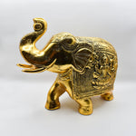 Load image into Gallery viewer, Golden Aluminum Elephant Sculpture by Tanutra Handicrafts - Modern Home Decor Handicraft, Elegant Metal Art for Contemporary Spaces
