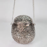 Load image into Gallery viewer, &quot;Ornate Silver Purse – Exquisite Aluminum Handicraft Adding Modern Elegance to Home Decor by Tanutra Handicrafts.
